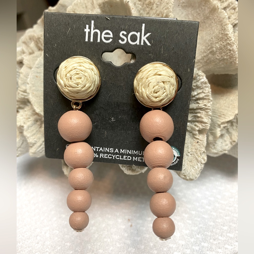 The Sak Earrings Acrylic Taupe And Beige Color Post Style 11$